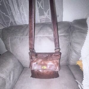 Vintage Fossil Leather Crossbody distressed p3